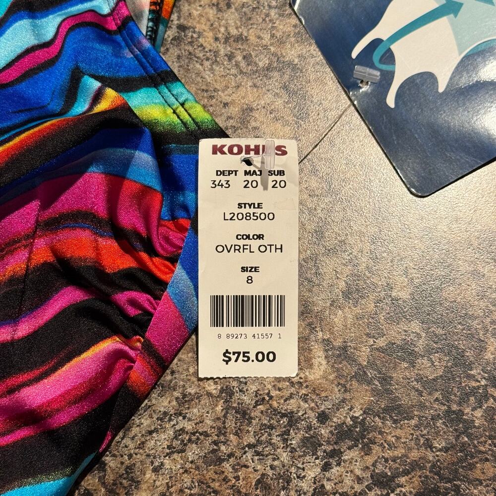 NWT Great Lengths Swimsuit One Piece Y2K Retro Maximalist Rainbow Colorful 8 - Picture 7 of 9